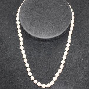 White Cultured Knotted 5+mm Pearl Necklace
